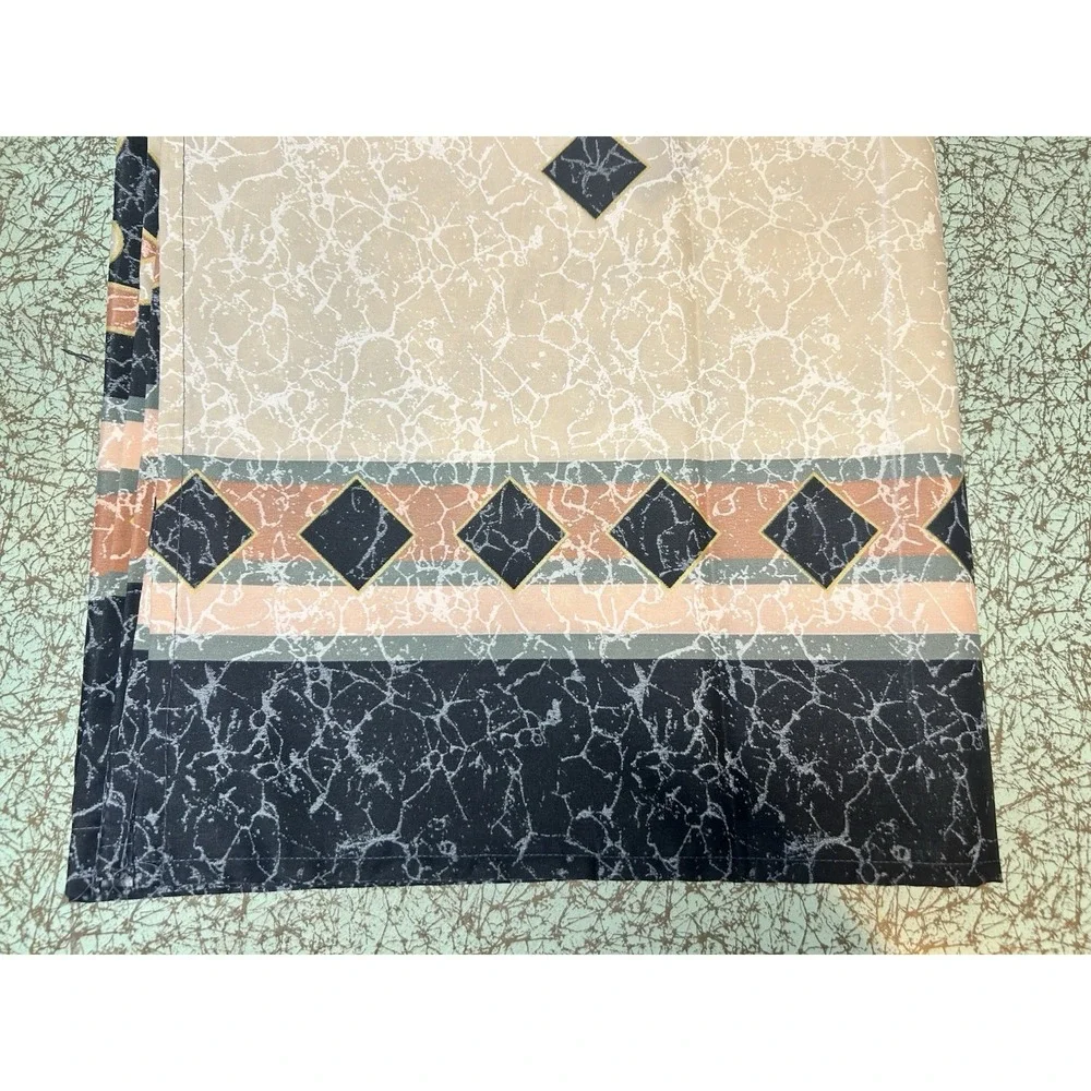 VTG 90s Springmaid Shower Curtain Green Southwestern Geometric Classic Boho